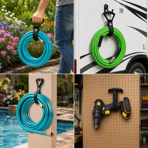 Vista 9 de Swingers Extension Cord Holder, 17" Heavy-Duty Storage Straps with 6 Pack