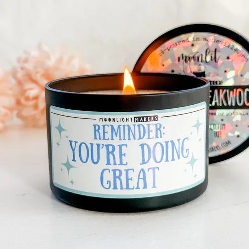 Vista 9 de Moonlight Makers Teacher's Last Nerve On Fire - Vela de cera de soja natural perfumada a madera de teca caribeña, hecha a mano, 25 horas
