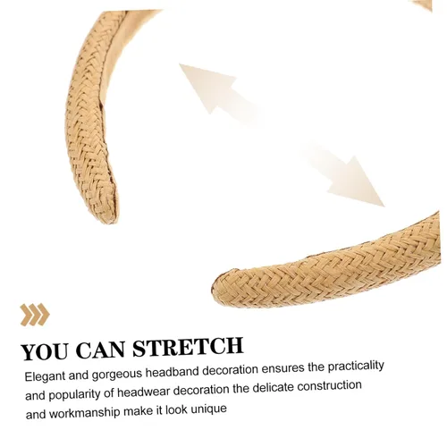 Vista 7 de Baluue 20 Pcs Straw Hairband Womens Headbands Woven Hair Hoops Woven Headbands Hair Ties for Women Braid Straw Party Woven Headdresses Women Woven
