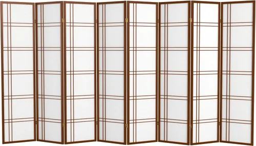 Vista 25 de Oriental Furniture - Pantalla Shoji de doble cruz de 6 pies de alto, color negro, 3 paneles