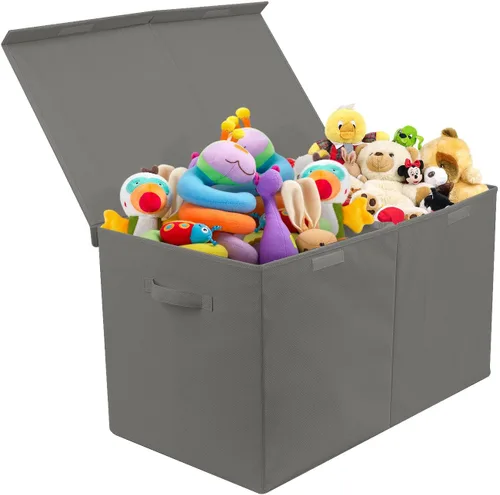 Vista 9 de Sorbus Baúl de juguetes con tapa abatible, almacenamiento plegable para niños, para guardería, sala de juegos, armario, organización del hogar