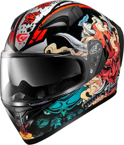 Vista 13 de KYPARA Casco de motocicleta de cara completa con visera interna tintada y aprobado por DOT para ciclomotor, ATV Cruiser Scooter