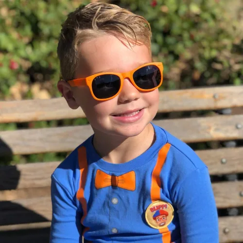 Vista 3 de Gafas de sol Blippi Indestructible, polarizado, naranja para niños con lente negra