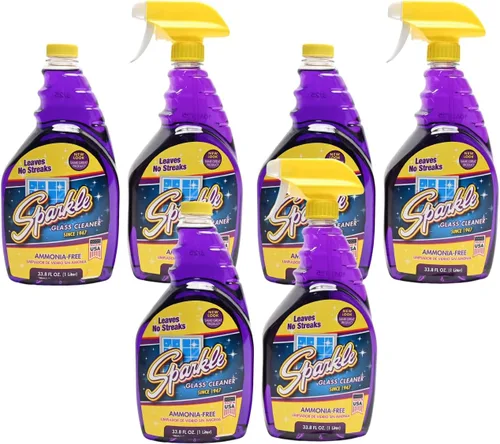 Vista 10 de Sparkle Botella de spray limpiador de vidrio, paquete de 2, fórmula original sin amoníaco, limpiador de vidrio resistente, sin hojas