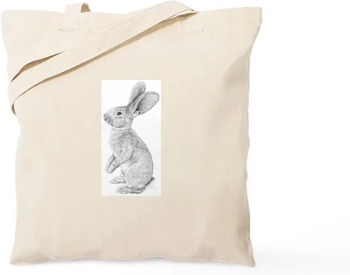 Vista 25 de CafePress Ascii Rabbit Tote Bag - Bolsa de lona natural, bolsa de compras reutilizable