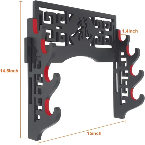 Vista 2 de Wzqwqj - Soporte de pared acolchado de terciopelo para espada Katana, soporte para espada B