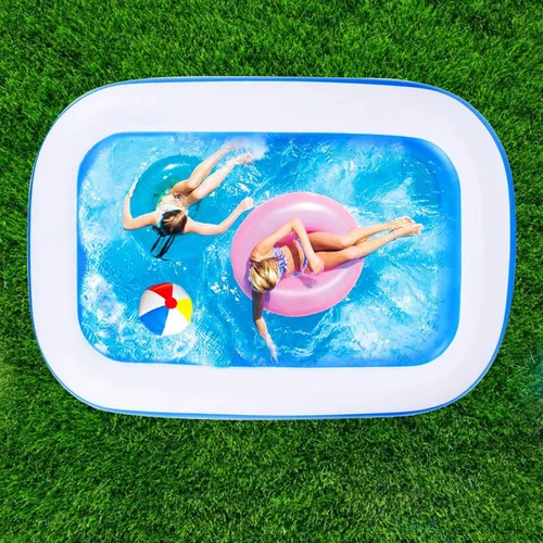 Vista 7 de Piscina, 59 x 43 x 19.5 pulgadas, piscina inflable familiar rectangular para niños pequeños que juegan, piscina de pelotas, fácil de instalar sobre