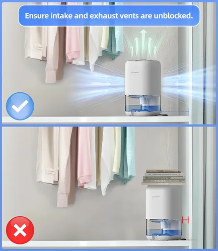 Vista 7 de TABYIK - Deshumidificadores pequeños de 35 onzas para habitación del hogar, silencioso con apagado automático, deshumidificadores para dormitorio