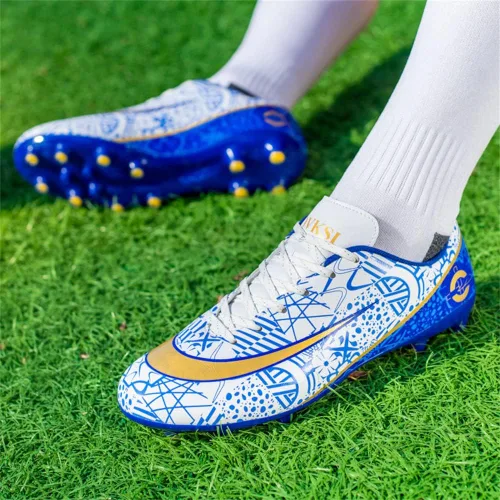 Vista 6 de KAEAEILSS Botas de fútbol para hombre, zapatos de fútbol, zapatos de punta, zapatos cómodos para adultos, atléticas, al aire libre