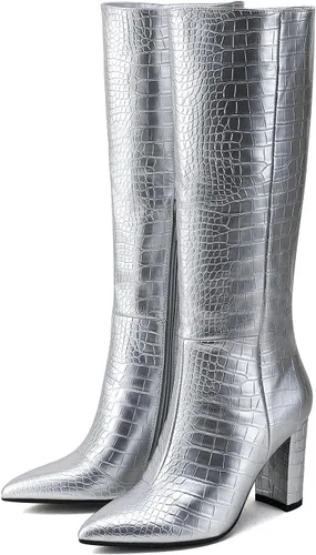Vista 7 de Modatope Botas altas hasta la rodilla para mujer, botas altas de equitación para mujer, botas largas de pantorrilla, botas GoGo, botas gruesas