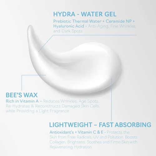 Vista 5 de Retrograde Skin Care Hydra - Crema de gel de agua ultra hidratante con ácido hialurónico para piel seca, sin aceite, loción facial no comedogénica