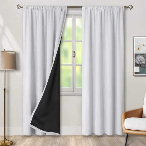 Vista 118 de BGment - Cortinas opacas para sala de estar de 63 pulgadas de largo, juego de 2 paneles, cortinas para oscurecer toda la habitación, cortinas