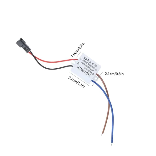 Vista 2 de Controlador LED (1x1w) AC95-265V 260mA (salida de corriente constante) 2-4VDC Fuente de alimentación Conector de controlador Transformador