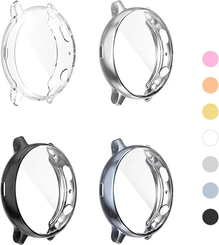 Vista 10 de Paquete de 4 fundas protectoras de pantalla compatibles con Samsung Galaxy Watch Active 2 de 1.575 pulgadas (1.575 pulgadas) de silicona protectora