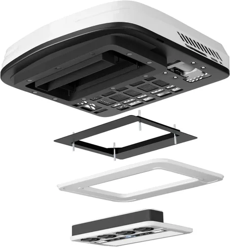 Vista 8 de Aire acondicionado para caravana, 12 V, 10000 BTU, aire acondicionado de techo para caravanas, camiones, furgonetas, cámperes, tractor, unidad de CA