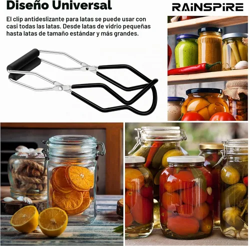 Vista 6 de Rainspire Levantador de tarros de conserva, pinzas para conservas, herramientas de conserva, suministros de conservas para cocina del hogar, acero