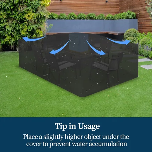 Vista 7 de Easy-Going Funda rectangular para muebles de patio, impermeable, para mesa de comedor y silla, anti-UV, juego de fundas de sofá seccional exterior