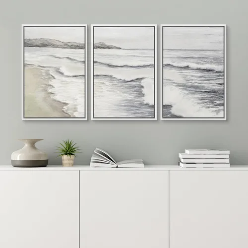 Vista 172 de wall26 Lienzo enmarcado para pared, juego de arte de acuarela pastel, paisaje rural, ilustraciones con formas abstractas, arte moderno, decorativo