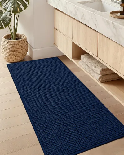 Vista 14 de Color&Geometry Tapete de baño con parte trasera de goma de 24 x 16 pulgadas, antideslizante, lavable a máquina, alfombra bohemia de felpilla suave