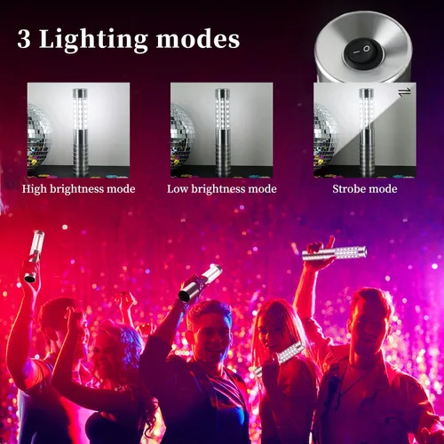 Vista 2 de 2 piezas LED estroboscópica luz de batón recargable servicio de botellas bengalas palo botella de champán reutilizable LED de mano para club