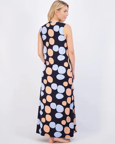 Vista 3 de Real Essentials Paquete de 3 camisón sin mangas con cuello en V para mujer, sedoso, suave, cómodo, estampado colorido (disponible en tallas grandes)