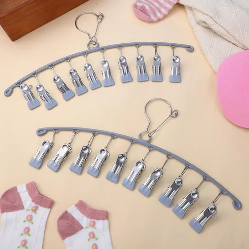 Vista 7 de Alipis Organizador de sombreros para percha, calcetines de metal para gorras de béisbol para armario con 20 clips, soporte para sombreros a prueba