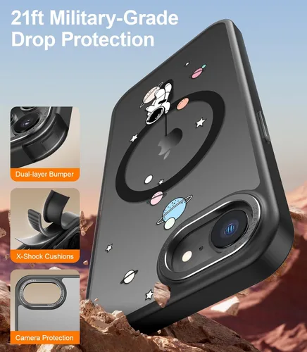 Vista 6 de Goodon para iPhone 16e Funda con protector de pantalla de privacidad, compatible con Magsafe, cubierta mate translúcida a prueba de golpes - Linda