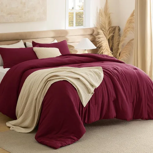 Vista 13 de Bedsure Juego edredón suave prelavado individual/individual XL, 365 días, cálido relleno alternativo GentleSoft™, 1 edredón ligero:68x88 pulgadas