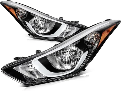 Vista 17 de Conjunto de faros delanteros LSAILON para Hyundai Sonata 2011-2014 Carcasa negra+92101-3Q000+luz alta: H1