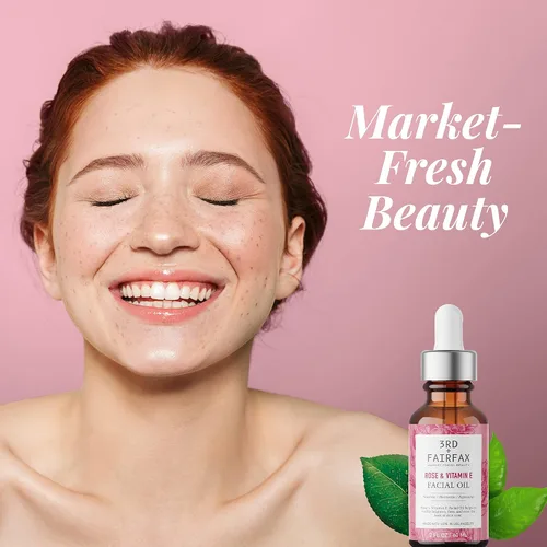 Vista 3 de Aceite facial de rosa y vitamina E - 2oz
