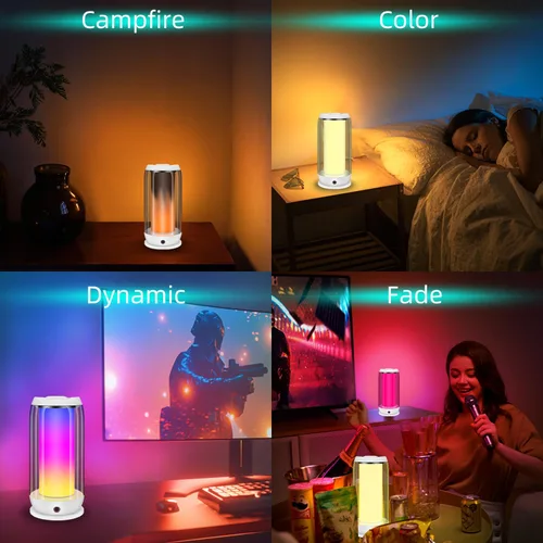 Vista 4 de LUXSWAY Lámpara de mesa con control remoto, regulable al lado de la lámpara para dormitorios, lámpara de escritorio enchufable con ajuste