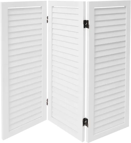 Vista 11 de Pantalla divisora de habitación de 3 paneles, pantalla corta de madera de privacidad independiente, divisores y divisores plegables para el hogar