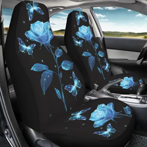 Vista 31 de LedBack Fundas universales de asiento de coche solo para asientos delanteros, bandera estadounidense, ciervos, 2 piezas, protector elástico