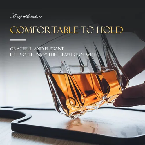 Vista 3 de Old Fashioned - Juego de vasos de whisky de cristal de 6 a 12 onzas, vasos de whisky de lujo para beber bourbon, whisky escocés, cócteles, coñac