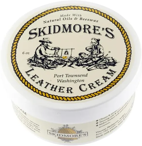 Vista 2 de Skidmore's Crema para Cuero: Acondicionador de Cuero Totalmente Natural y No Tóxico - Fabricado en Estados Unidos desde 1984. Fórmula Repelente al