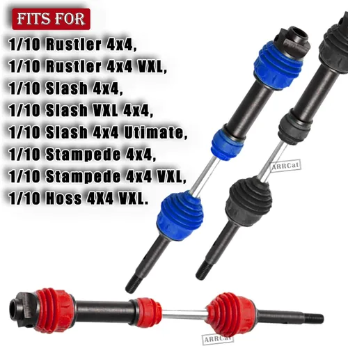 Vista 2 de Actualizaciones de ejes CVD para eje de transmisión 1/10 Slash VXL 4x4 Rustler Stampede Hoss VXL 4x4 4WD, 4 piezas de transmisión delantera