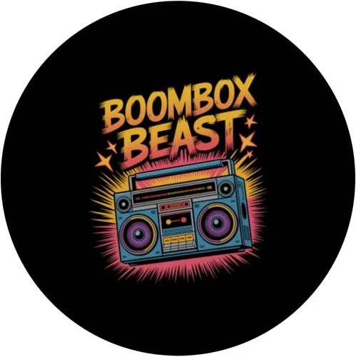 Vista 3 de Boombox Beast Retro 80s 90s Hip Hop Boom Box PopSockets Adhesive PopGrip