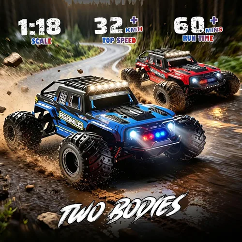 Vista 2 de Gohero Camión monstruo RC 32KM/H 1/18 Offroad Azul y rojo