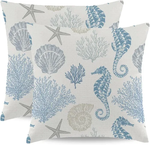 Vista 13 de Fundas de Almohada de Navidad Azul Marino 16x16 Juego de 2 Estilo Granja Muñeco de Nieve Copo de Nieve Árbol de Navidad Fundas de Almohada