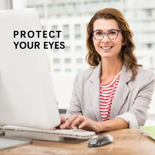 Vista 7 de Gafas de lectura para mujer, antideslumbrantes, con bloqueo de luz azul, lentes de moda para mujer, lentes de bisagra de resorte