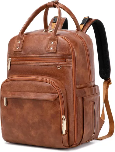 Vista 12 de LORADI Mochila grande para pañales de 18 bolsillos con 4 bolsillos aislados y clips para cochecito, artículos esenciales para baby shower