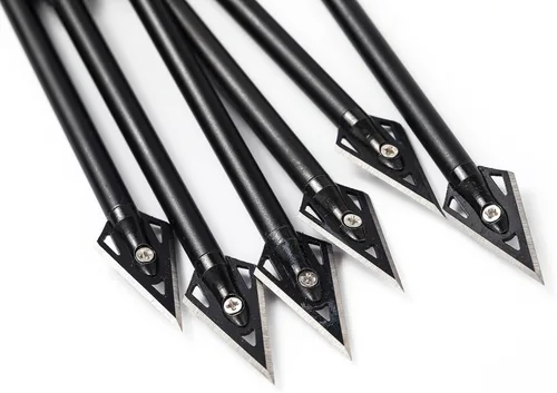 Vista 7 de Mini pernos de ballesta de aluminio, flechas de ballesta de 6.3 pulgadas, puntas afiladas de cabeza ancha, flechas de caza para 50-80 libras, mini