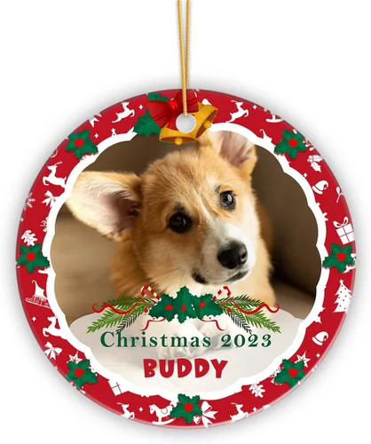 Vista 9 de Adorno de Navidad personalizado con foto para bebé, mi segunda Navidad, adorno de recuerdo de bebé, adornos colgantes de Navidad