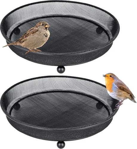 Vista 11 de iBorn Estación de Comederos para Pájaros Bandeja de Malla y Anillo para Soporte de Poste de 1", Accesorio Exterior para Comederos de Colibríes