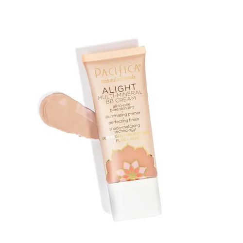 Vista 11 de Pacifica Alight Multi-Mineral BB Cream Medium – Hidratante con tinte y base de cobertura & imprimador, cobertura de base natural transparente, 34