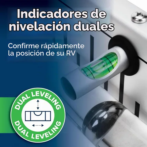 Vista 3 de Camco Camper/RV AccuLevel - Cuenta con nivelación de caravana delantera a trasera y de lado a lado, fácil de instalar (25563)