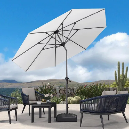 Vista 50 de PURPLE LEAF - Sombrilla de patio rectangular de 6' x 4', sombrilla de mesa para exteriores con marco de aluminio, sombrilla de mercado, sombrilla