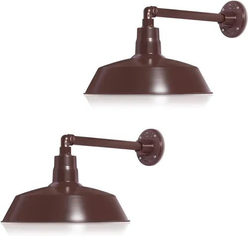 Vista 21 de 14 pulgadas. RLM Warehouse - Pantalla con brazo de cuello de cisne y bombilla Led A19 5000K de 9W