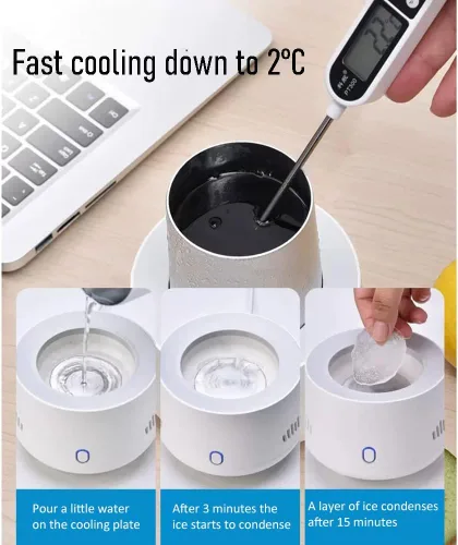 Vista 3 de Mini refrigerador portátil eléctrico de verano enfriador de bebidas hervidor de agua de bebida instantánea taza de enfriamiento rápido instantáneo