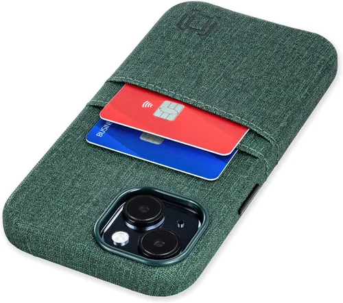 Vista 11 de Dockem Funda para tarjetas para iPhone 15 con placa de metal integrada para montaje magnético y 2 bolsillos para tarjetas: Cartera Luxe M2, piel
